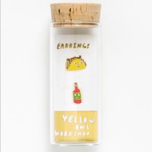 Taco and hot sauce earrings